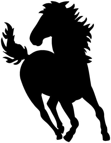 Running horse silhouette vinyl sticker customize on line.       Animals Insects Fish 004-0919  